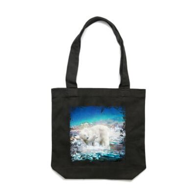 Arctic Day Polar Bear Carrie Tote Bag Thumbnail